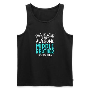 Middle Brother Gifts - Männer Premium Bio Tank Top - Schwarz - Vorne - AI Model Male 178 light (178cm)