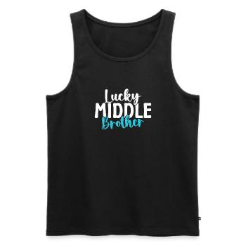 Middle Brother Gifts - Männer Premium Bio Tank Top - Schwarz - Vorne - AI Model Male 178 light (178cm)