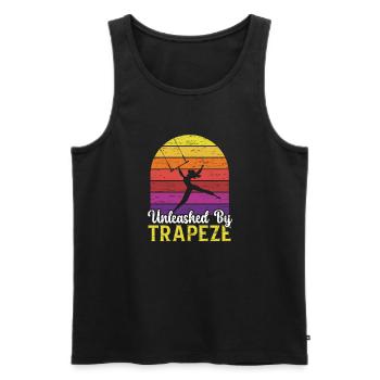 Trapéziste rétro Artiste de cirque Acrobaties - Débardeur bio Premium Homme - noir - Devant - AI Model Male 178 light (178cm)