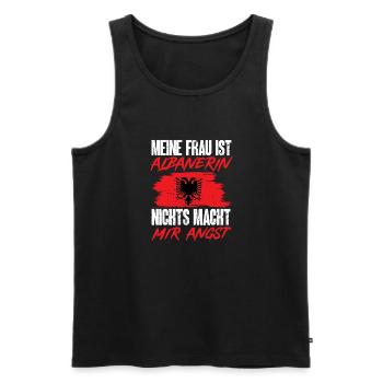 Albanische Flagge Albanischer Adler Shqiponja - Männer Premium Bio Tank Top - Schwarz - Vorne - Michal (187cm)