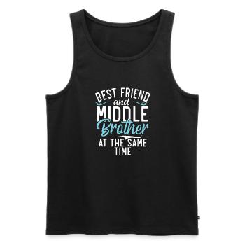 Middle Brother Gifts - Männer Premium Bio Tank Top - Schwarz - Vorne - AI Model Male 178 light (178cm)