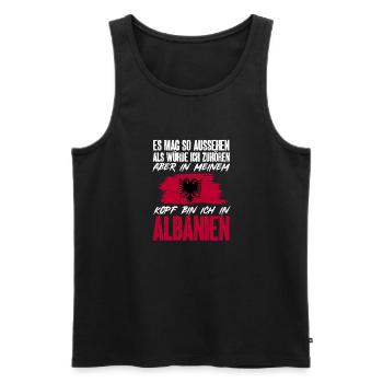 Albanische Flagge Albanischer Adler Shqiponja - Männer Premium Bio Tank Top - Schwarz - Vorne - Michal (187cm)
