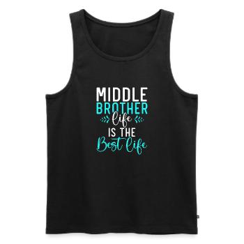 Middle Brother Gifts - Männer Premium Bio Tank Top - Schwarz - Vorne - AI Model Male 178 light (178cm)