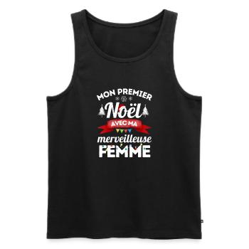 premier noel avec ma merveilleuse femme 2 - Débardeur bio Premium Homme - noir - Devant - Michal (187cm)