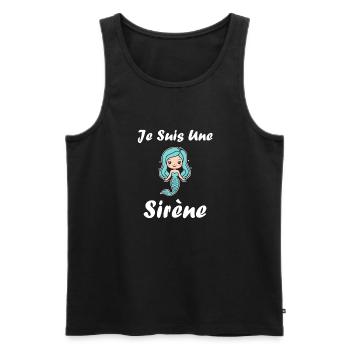 Enfant citation sirène - Débardeur bio Premium Homme - noir - Devant - Michal (187cm)