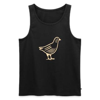 cailles petit oiseau caille - Débardeur bio Premium Homme - noir - Devant - Michal (187cm)