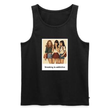 smoking - Men's Premium Organic Tank Top - black - Front - AI Model Male 178 light (178cm)