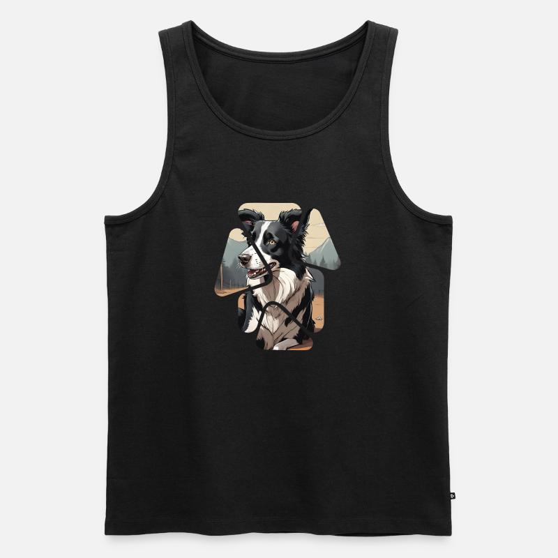 Border Collie Hund - Männer Premium Bio Tank Top - Schwarz