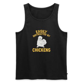 Seidenhuhn Poulet soyeux - Débardeur bio Premium Homme - noir - Devant - Michal (187cm)