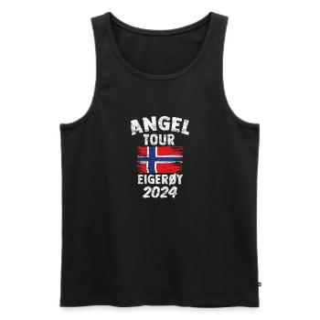 EIGERÖY 2024 Fishing Tour Norway - Men's Premium Organic Tank Top - black - Front - Michal (187cm)