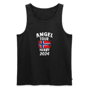 HERÖY 2024 - Angel Tour Norwegen Personalisierbar - Männer Premium Bio Tank Top - Schwarz - Vorne - Michal (187cm)