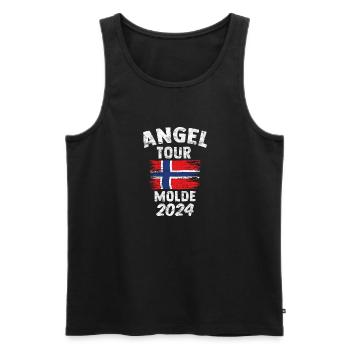 Molde 2024 - Angel Tour Norwegen Personalisierbar - Männer Premium Bio Tank Top - Schwarz - Vorne - AI Model Male 178 light (178cm)