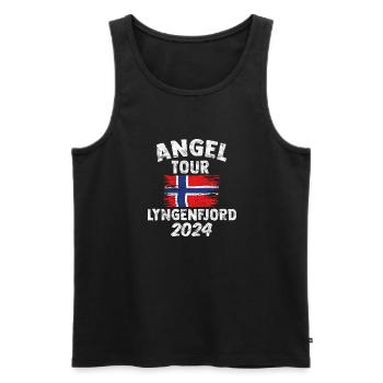 LYNGENFJORD 2024 - Angel Tour Norwegen - Männer Premium Bio Tank Top - Schwarz - Vorne - Michal (187cm)