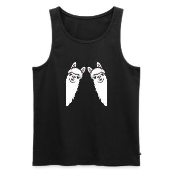 Cute little llama humor - Men's Premium Organic Tank Top - black - Front - AI Model Male 178 light (178cm)