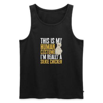 Seidenhuhn Poulet soyeux - Débardeur bio Premium Homme - noir - Devant - AI Model Male 178 light (178cm)