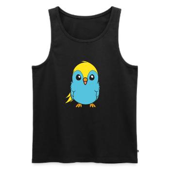 Mignonne petite perruche - Débardeur bio Premium Homme - noir - Devant - Michal (187cm)