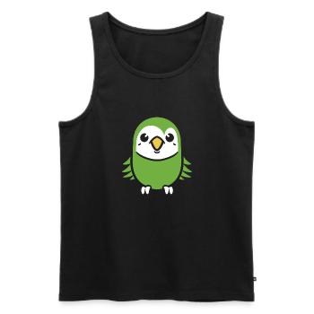 Mignonne petite perruche - Débardeur bio Premium Homme - noir - Devant - Michal (187cm)