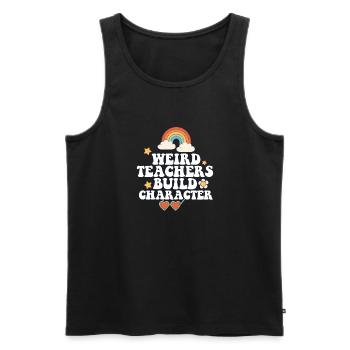 Weird Teachers Build Character Groovy School - Men's Premium Organic Tank Top - black - Front - AI Model Male 178 light (178cm)