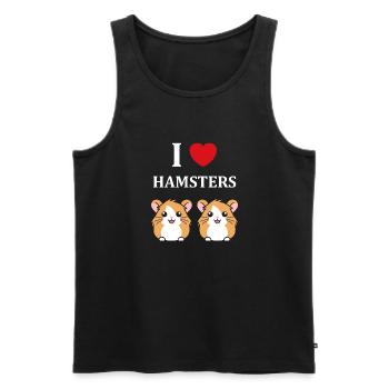 Mignon Humour petit hamster - Débardeur bio Premium Homme - noir - Devant - Michal (187cm)