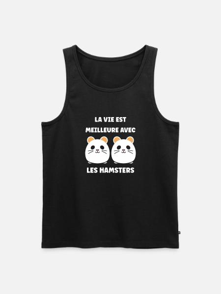 Mignon Humour petit hamster - Débardeur bio Premium Homme - noir