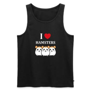 Mignon Humour petit hamster - Débardeur bio Premium Homme - noir - Devant - Michal (187cm)