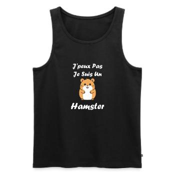Mignon Humour petit hamster - Débardeur bio Premium Homme - noir - Devant - Michal (187cm)