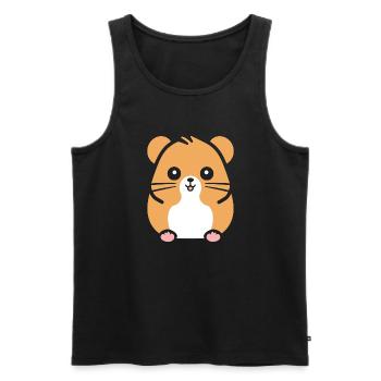 Cute Humor Little Hamster - Men's Premium Organic Tank Top - black - Front - AI Model Male 178 light (178cm)