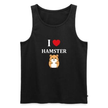 Mignon Humour petit hamster - Débardeur bio Premium Homme - noir - Devant - Michal (187cm)