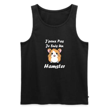 Mignon Humour petit hamster - Débardeur bio Premium Homme - noir - Devant - Michal (187cm)