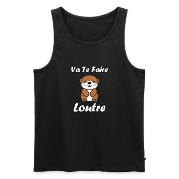 Humour petite loutre - Débardeur bio Premium Homme - noir - Devant - AI Model Male 178 light (178cm)