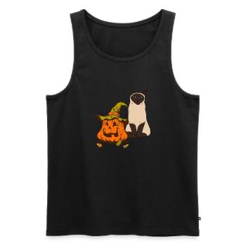 Siamkatze - Männer Premium Bio Tank Top - Schwarz - Vorne - AI Model Male 178 light (178cm)