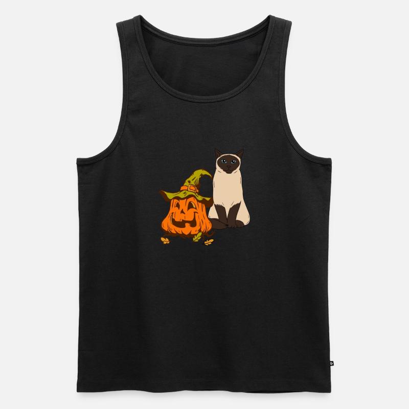 Siamkatze - Männer Premium Bio Tank Top - Schwarz