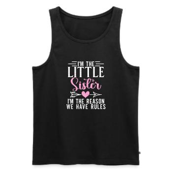 Little Sister Gifts - Männer Premium Bio Tank Top - Schwarz - Vorne - Michal (187cm)
