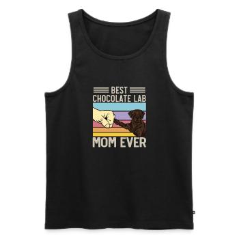 Chocolate Labrador Retriever Hund - Männer Premium Bio Tank Top - Schwarz - Vorne - Michal (187cm)