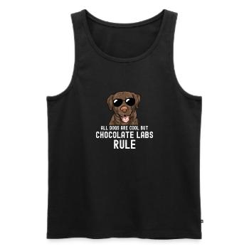 Chocolate Labrador Retriever Hund - Männer Premium Bio Tank Top - Schwarz - Vorne - Michal (187cm)