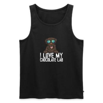 Chocolate Labrador Retriever Hund - Männer Premium Bio Tank Top - Schwarz - Vorne - Michal (187cm)