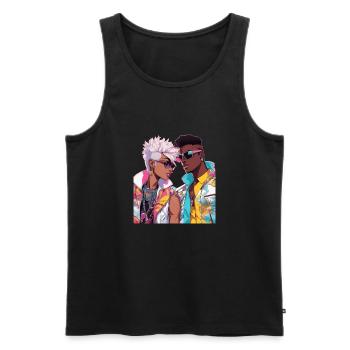 Le cœur de l’anime saute les battements - Débardeur bio Premium Homme - noir - Devant - Michal (187cm)