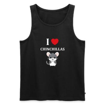 Petit chinchilla mignon - Débardeur bio Premium Homme - noir - Devant - Michal (187cm)