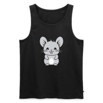 Petit chinchilla mignon - Débardeur bio Premium Homme - noir - Devant - Michal (187cm)