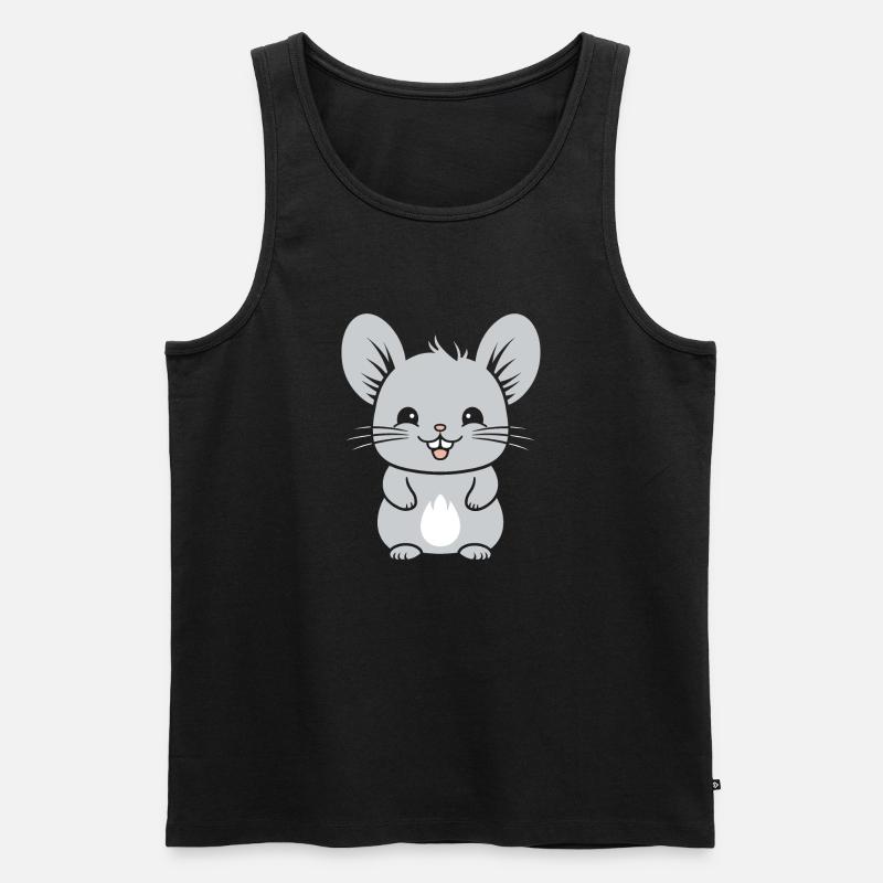 Śliczna mała szynszyla - Ekologiczny tank top męski Premium - czarny