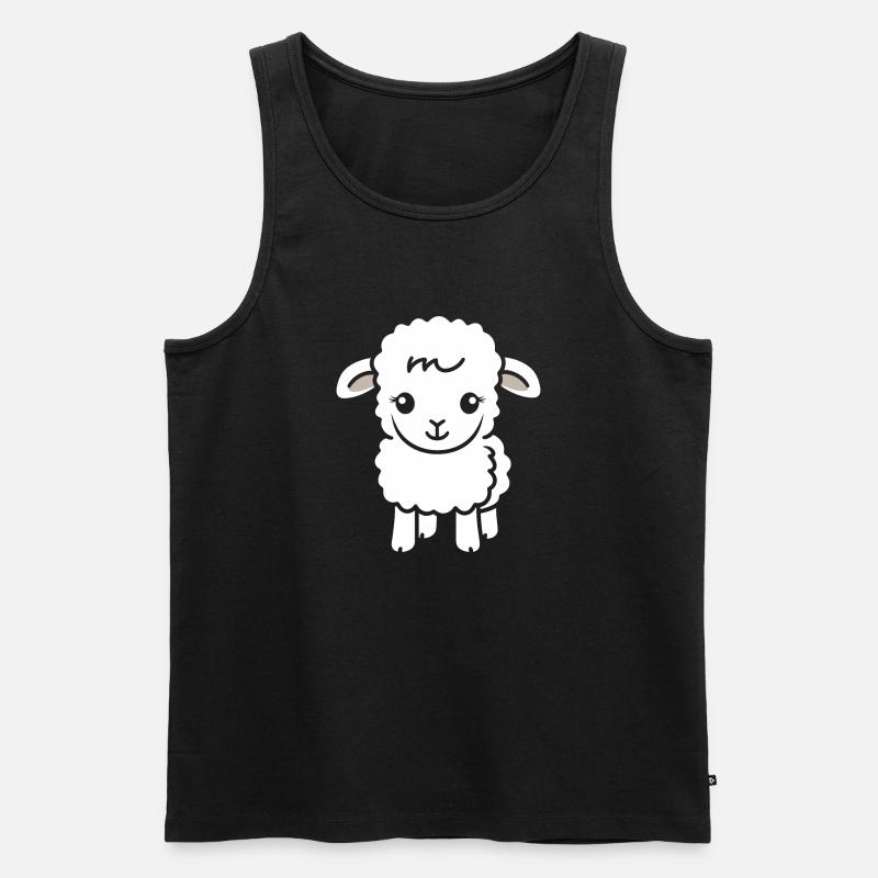 Baby Schaf Kleines Mutterschaf - Männer Premium Bio Tank Top - Schwarz