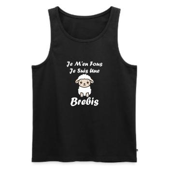 Bébé mouton petit brebis - Débardeur bio Premium Homme - noir - Devant - AI Model Male 178 light (178cm)