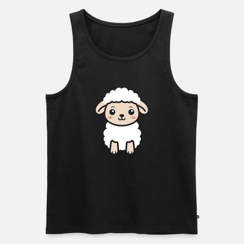 Baby Schaf Kleines Mutterschaf - Männer Premium Bio Tank Top - Schwarz
