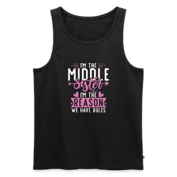 Middle Sister Gifts - Männer Premium Bio Tank Top - Schwarz - Vorne - Michal (187cm)