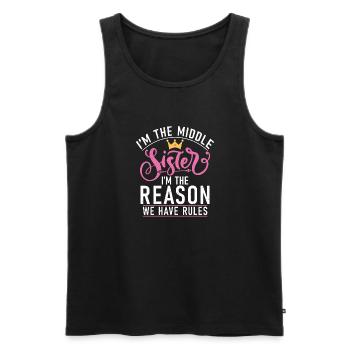 Middle Sister Gifts - Männer Premium Bio Tank Top - Schwarz - Vorne - Michal (187cm)