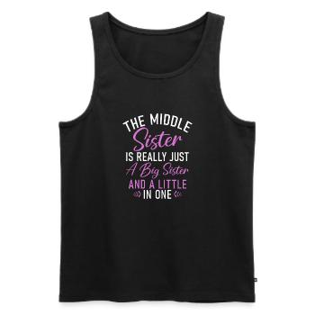 Middle Sister Gifts - Männer Premium Bio Tank Top - Schwarz - Vorne - Michal (187cm)
