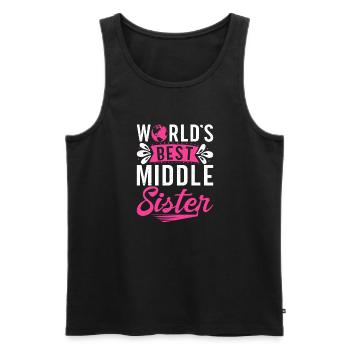 Middle Sister Gifts - Männer Premium Bio Tank Top - Schwarz - Vorne - Michal (187cm)