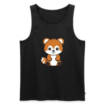 Fox Love Little Red Panda - Men's Premium Organic Tank Top - black - Front - AI Model Male 178 light (178cm)