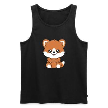 Fox Love Little Red Panda - Men's Premium Organic Tank Top - black - Front - AI Model Male 178 light (178cm)