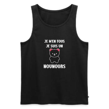 Ours en peluche petit nounours - Débardeur bio Premium Homme - noir - Devant - Michal (187cm)